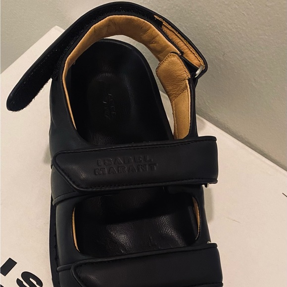 Isabel Marant Black Leather Madee Sandal 37 38 NWT - Picture 11 of 12